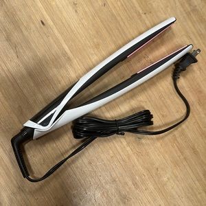 Pink and white flat iron